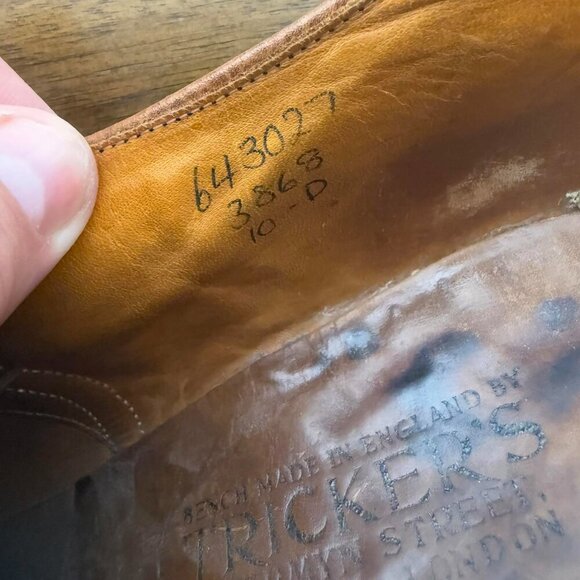 Tricker's England Kensington Toecap Oxford City Shoe Brown 10-D - Picture 7 of 7